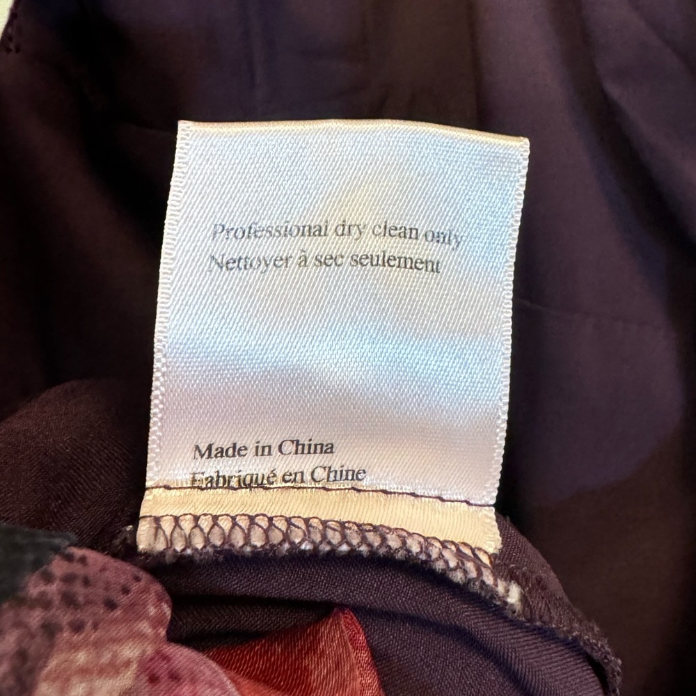 Marchesa Notte Plum Floral Print Chiffon Gown Maxi Dress in Size 10 - Picture 7 of 9